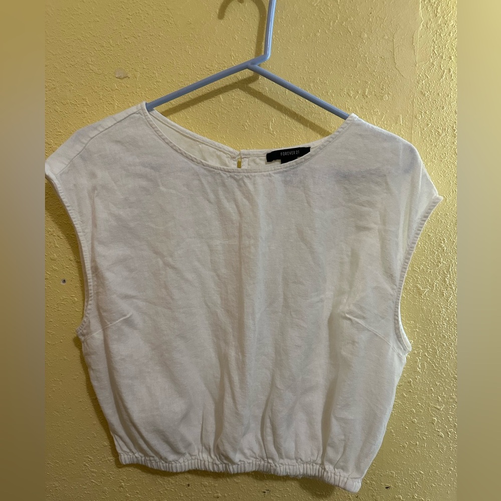 Forever 21 Cream Muscle Tee